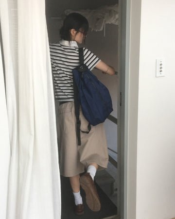 U-Ring Folding Pleated Nylon Backpack